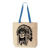 Natural Tote with Contrast-Color Handles Thumbnail