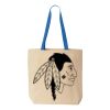 Natural Tote with Contrast-Color Handles Thumbnail