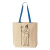 Natural Tote with Contrast-Color Handles Thumbnail