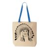 Natural Tote with Contrast-Color Handles Thumbnail