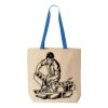 Natural Tote with Contrast-Color Handles Thumbnail