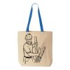 Natural Tote with Contrast-Color Handles Thumbnail
