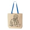 Natural Tote with Contrast-Color Handles Thumbnail