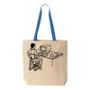 Natural Tote with Contrast-Color Handles Thumbnail