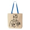 Natural Tote with Contrast-Color Handles Thumbnail