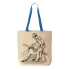 Natural Tote with Contrast-Color Handles Thumbnail