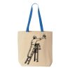 Natural Tote with Contrast-Color Handles Thumbnail