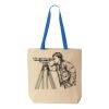 Natural Tote with Contrast-Color Handles Thumbnail