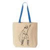 Natural Tote with Contrast-Color Handles Thumbnail