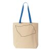 Natural Tote with Contrast-Color Handles Thumbnail