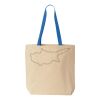 Natural Tote with Contrast-Color Handles Thumbnail