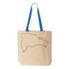 Natural Tote with Contrast-Color Handles Thumbnail