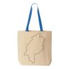 Natural Tote with Contrast-Color Handles Thumbnail