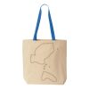 Natural Tote with Contrast-Color Handles Thumbnail