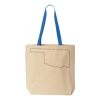 Natural Tote with Contrast-Color Handles Thumbnail