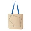 Natural Tote with Contrast-Color Handles Thumbnail