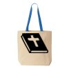 Natural Tote with Contrast-Color Handles Thumbnail