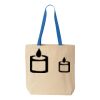 Natural Tote with Contrast-Color Handles Thumbnail
