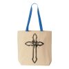 Natural Tote with Contrast-Color Handles Thumbnail