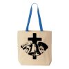 Natural Tote with Contrast-Color Handles Thumbnail