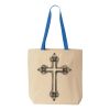Natural Tote with Contrast-Color Handles Thumbnail