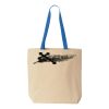 Natural Tote with Contrast-Color Handles Thumbnail