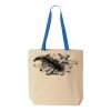 Natural Tote with Contrast-Color Handles Thumbnail