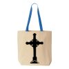Natural Tote with Contrast-Color Handles Thumbnail