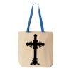 Natural Tote with Contrast-Color Handles Thumbnail