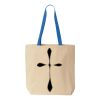 Natural Tote with Contrast-Color Handles Thumbnail
