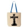 Natural Tote with Contrast-Color Handles Thumbnail