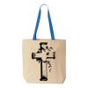 Natural Tote with Contrast-Color Handles Thumbnail