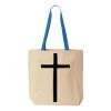 Natural Tote with Contrast-Color Handles Thumbnail