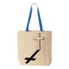 Natural Tote with Contrast-Color Handles Thumbnail