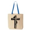 Natural Tote with Contrast-Color Handles Thumbnail