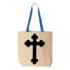 Natural Tote with Contrast-Color Handles Thumbnail