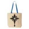 Natural Tote with Contrast-Color Handles Thumbnail
