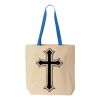 Natural Tote with Contrast-Color Handles Thumbnail