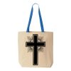 Natural Tote with Contrast-Color Handles Thumbnail