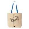 Natural Tote with Contrast-Color Handles Thumbnail
