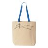 Natural Tote with Contrast-Color Handles Thumbnail