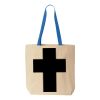 Natural Tote with Contrast-Color Handles Thumbnail
