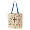 Natural Tote with Contrast-Color Handles Thumbnail