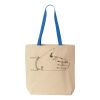 Natural Tote with Contrast-Color Handles Thumbnail