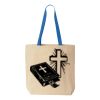 Natural Tote with Contrast-Color Handles Thumbnail