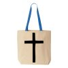 Natural Tote with Contrast-Color Handles Thumbnail