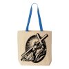 Natural Tote with Contrast-Color Handles Thumbnail