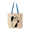 Natural Tote with Contrast-Color Handles Thumbnail