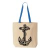 Natural Tote with Contrast-Color Handles Thumbnail