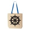 Natural Tote with Contrast-Color Handles Thumbnail